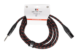 Ek Cable Audio Jack Estéreo a XLR Macho de Tela Trenzada 3m