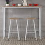 Conjunto de Mesa con 2 Sillas Versa Blanco PVC Metal Madera MDF 40 x 120 x 100 cm