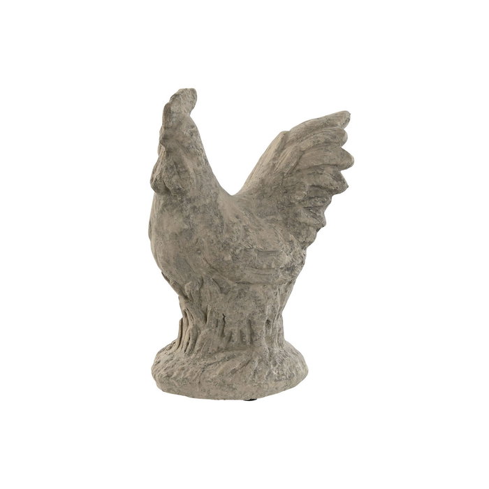 DKD Home Decor Figura de Gallina en Cemento Gris Desgastado