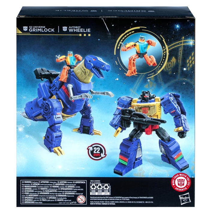 Hasbro Transformers G2 Universe Grimlock Figura de Acción Líder Clase Líder Transforma Robot a Dinosaurio 22 Pasos 19 cm Incluye Cañón Blaster