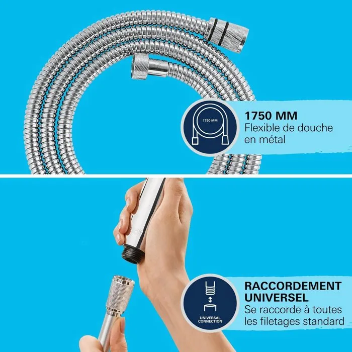 Grohe 22100000 Manguera de ducha VitalioFlex, Metal, 1,75 m