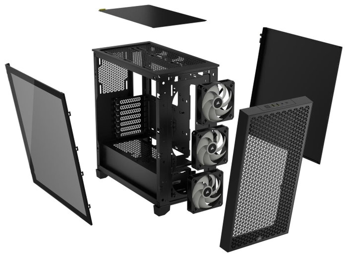 Corsair 3000D RGB TG Black CC-9011255-WW Torre Media Negra Cristal Templado