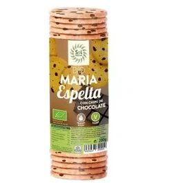 SOLNATURAL Galletas María de Espelta y Chocolate Veganas sin Aceite de Palma 200Gr