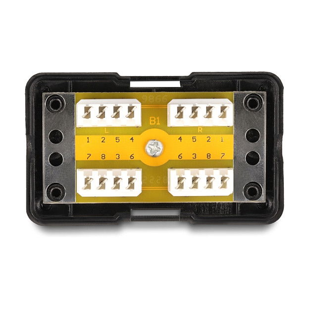 DeLOCK Caja de Conexiones de Red LSA Cat.6, Negro, Metal y Plástico, 24 AWG, 41 x 69 x 26 mm