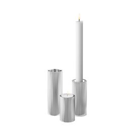 Georg Jensen Juego de 3 Portavelas Bernadotte, 2 unidades - Diámetro 5 cm, Altura 8, 11 y 14 cm