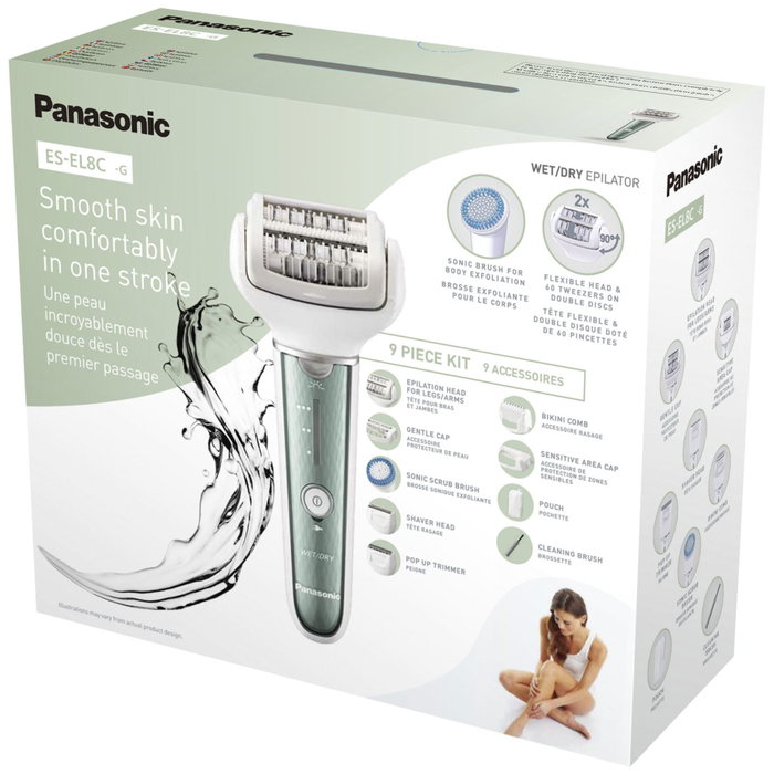 Panasonic ES-EL 8 C G503 Depiladora Wet/Dry Blanco/Verde Panasonic ES-EL 8 C G503 Depiladora Wet/Dry Blanco/Verde