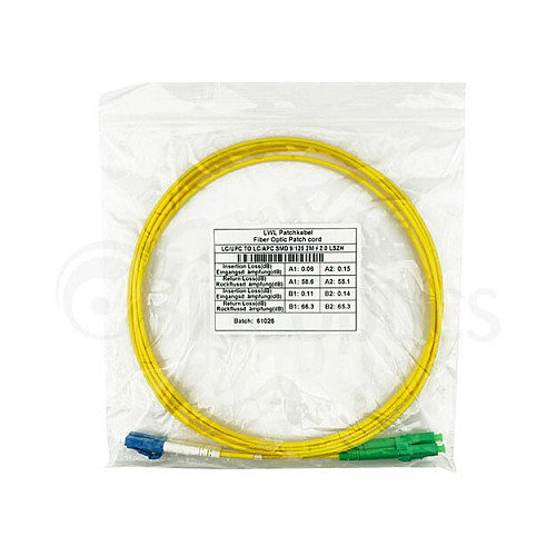 BlueOptics Cable de Fibra Óptica Duplex LC-UPC a LC-APC Monomodo OS2 1,0m