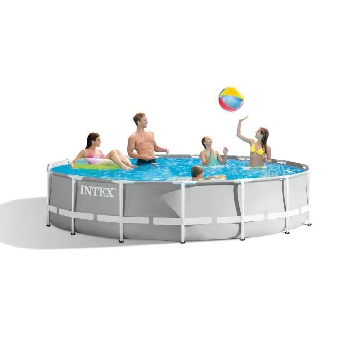 Intex Piscina Prism Frame Diámetro 457x107 cm con Bomba, Filtro y Escalera
