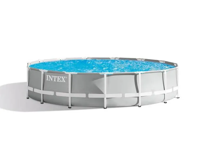 Intex Piscina Prism Frame Diámetro 457x107 cm con Bomba, Filtro y Escalera