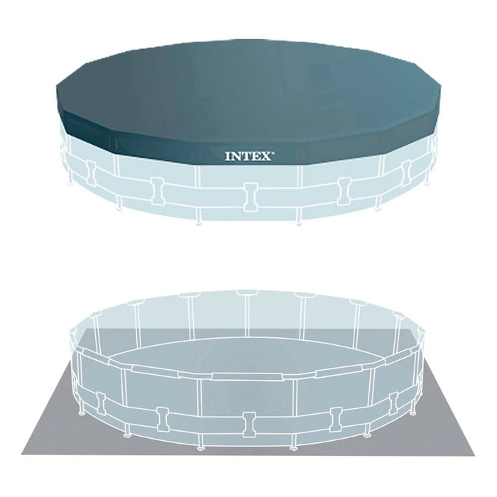 Intex Piscina Prism Frame Diámetro 457x107 cm con Bomba, Filtro y Escalera