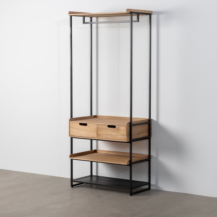Ixia Mueble Vestidor Natural-Negro de Estilo Industrial