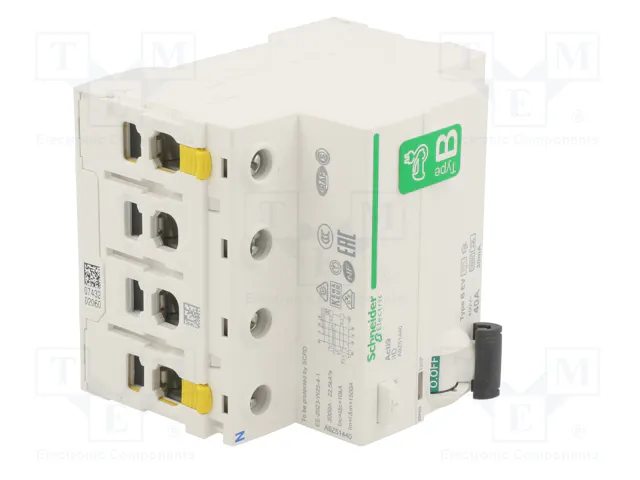 Schneider A9Z51440 Interruptor Diferencial Tipo B 4 Polos 40A 30mA Schneider A9Z51440 Interruptor Diferencial Tipo B 4 Polos 40A 30mA