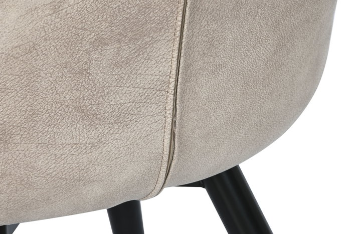 DKD Home Decor Silla Loft Beige Negro Pu Metal 62 x 83 x 62 cm (2 Unidades)