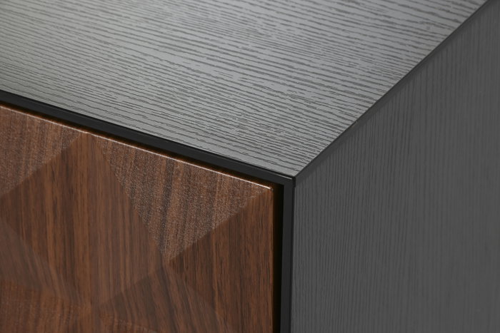 DKD Home Decor Mueble TV Moderno Negro Marron 161.2 x 40 x 45.5 cm MDF 4 Puertas 4 Estanterias