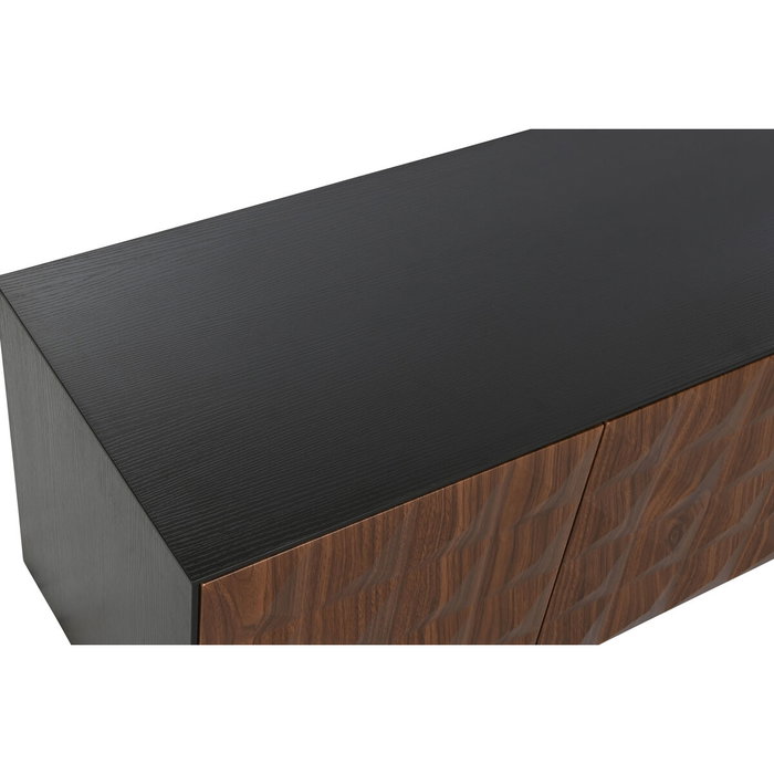 DKD Home Decor Mueble TV MDF Rombo Negro 161,2x40x45,5 cm DKD Home Decor Mueble TV MDF Rombo Negro 161,2x40x45,5 cm