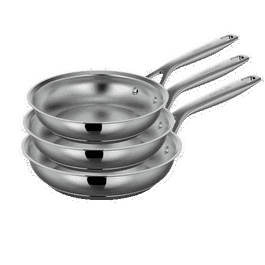 Cecotec Autore+ Set de Sartenes de Acero Inoxidable (20, 24 y 28 cm)