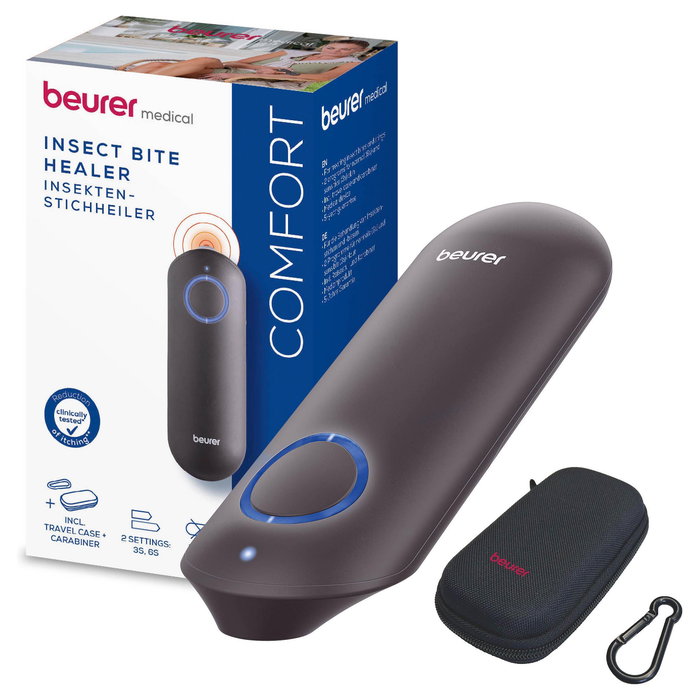 Beurer BR 65 Insektenstichheiler Aliviador de picaduras, incluye estuche de transporte y mosquetón