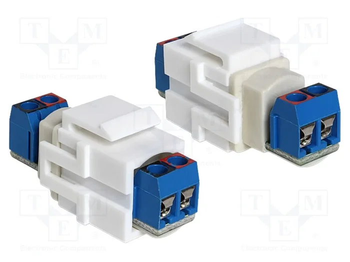 DeLOCK 86323 Keystone Modul 2 Pin Terminalblock Blanco DeLOCK 86323 Keystone Modul 2 Pin Terminalblock Blanco