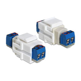 DeLOCK 86323 Keystone Modul 2 Pin Terminalblock Blanco