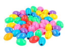 Innspiro Cuentas de Plástico Forma de Olivas Multicolor Opaco 14x10mm