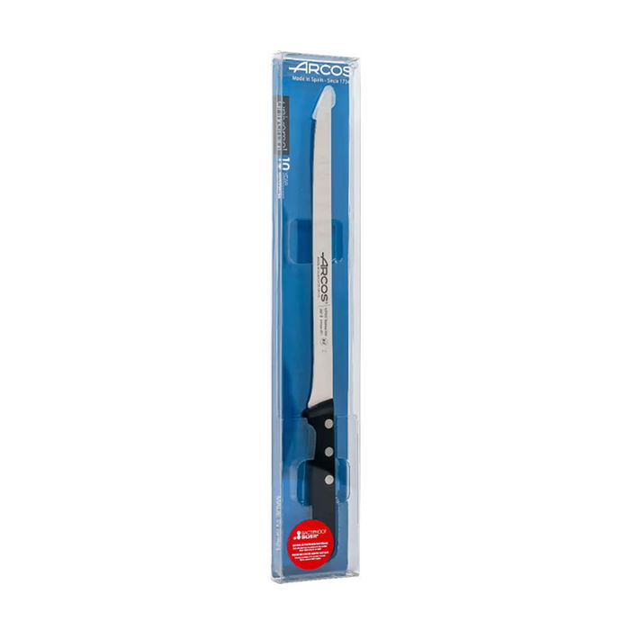 Arcos Cuchillo Jamonero Flexible con Alveolos Serie Universal 240 mm Acero Inoxidable Nitrum Negro