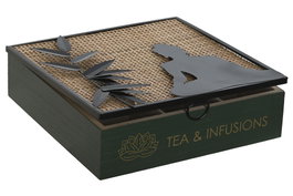 DKD Home Decor Caja de Infusiones MDF 24x24x7 Natural