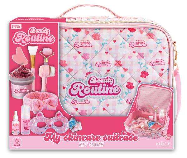 Nice Maletín de Cuidado Personal con Diadema, Parches para Ojos, Crema, Jabón Limpiador, Cepillo de Masaje, Espátula y Más Accesorios