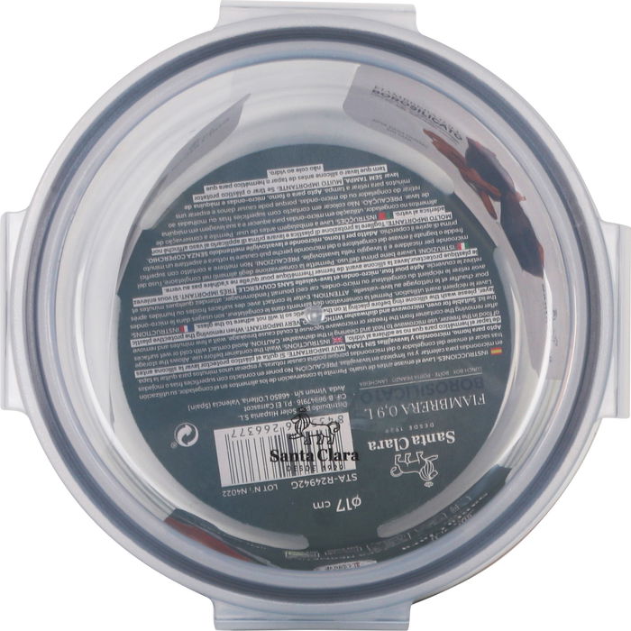 Santa Clara Fiambrera Redonda con Tapa Hermética 17 cm (6 Unidades)