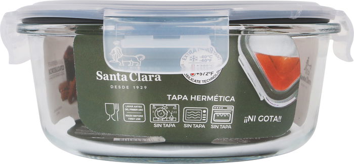Santa Clara Fiambrera Redonda con Tapa Hermética 17 cm (6 Unidades)