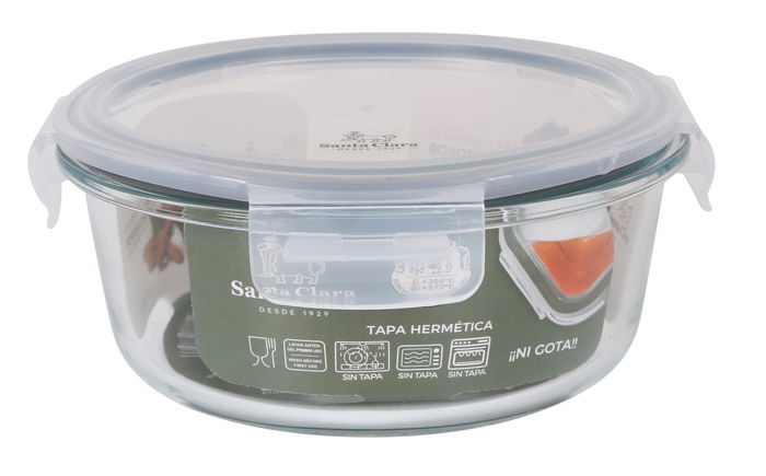 Santa Clara Fiambrera Redonda con Tapa Hermética 17 cm (6 Unidades)