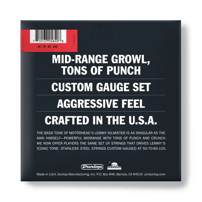 Dunlop Juego Bajo Lemmy Heavy 50-105 Cuerdas de Bajo Dunlop Juego Bajo Lemmy Heavy 50-105 Cuerdas de Bajo