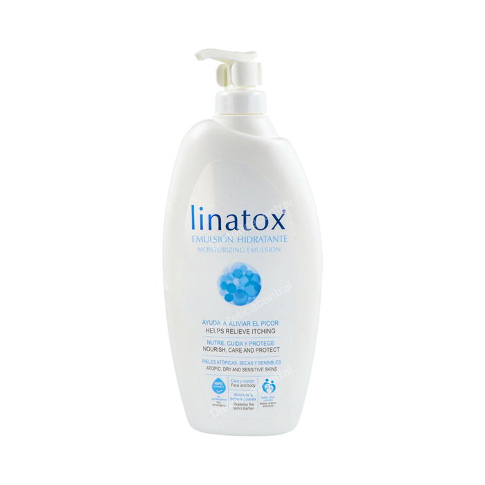 LINATOX Emulsión Hidratante 500ml para Piel Seca, Irritada, Atópica y Sensible, Alivia Picor