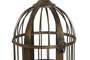 DKD Home Decor Set de 2 Jaulas de Metal Dorado Envejecido