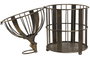 DKD Home Decor Set de 2 Jaulas de Metal Dorado Envejecido