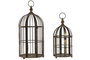 DKD Home Decor Set de 2 Jaulas de Metal Dorado Envejecido