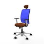 PIQUERAS Y CRESPO Silla de oficina Motilla con mecanismo Sincro/Traslack, Azul y Marrón