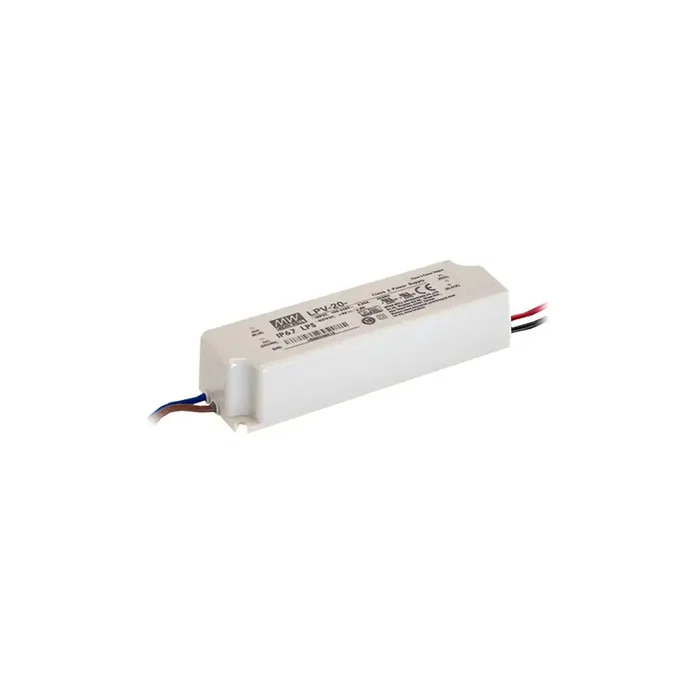 MEAN WELL LPV-20-24 Transformador 90-264VAC Salida 24VDC 0,84A 20W IP67 Aislamiento 3000VAC MEAN WELL LPV-20-24 Transformador 90-264VAC Salida 24VDC 0,84A 20W IP67 Aislamiento 3000VAC