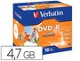 Verbatim DVD-R Imprimible 4.7GB 16x 120 Minutos Pack 10 Unidades