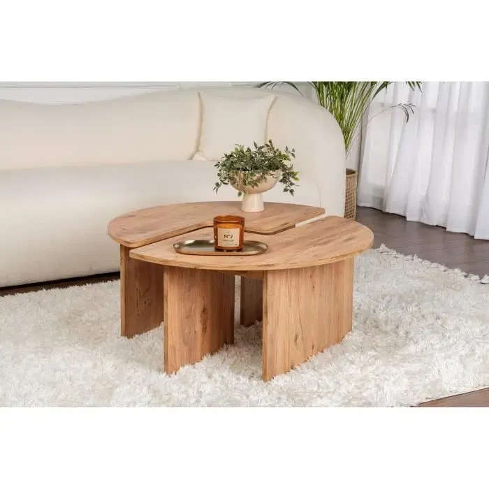 Mesa de centro MOIRA Redonda Pino Atlántico 90 x 90 x 41 cm CAL1738350721060