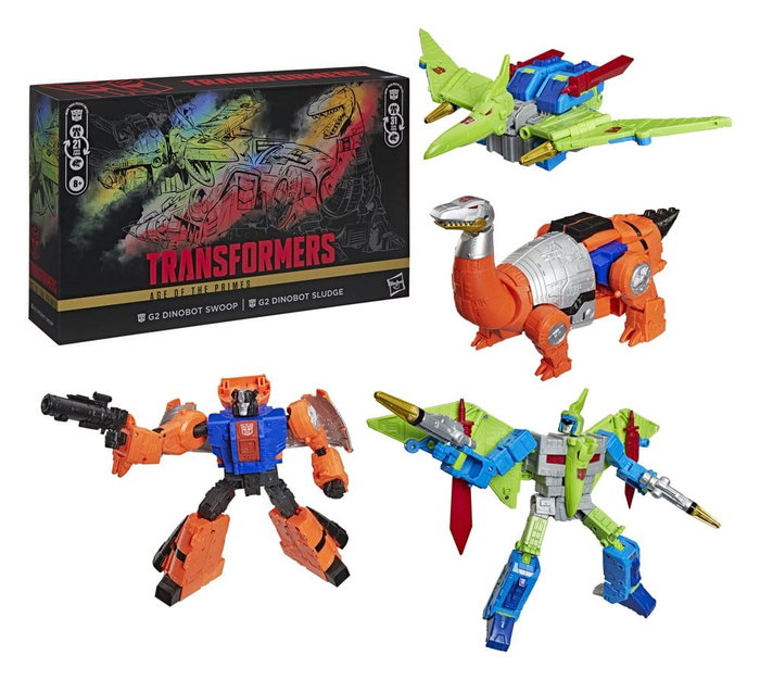 Transformers Age of the Primes Leader Class Pack de 2 Figuras G2 G2 Dinobot Swoop & G2 Dinobot Sludge 19 cm Transformers Age of the Primes Leader Class Pack de 2 Figuras G2 G2 Dinobot Swoop & G2 Dinobot Sludge 19 cm