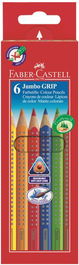 Lapices Acuarelables Faber-Castell Jumbo Grip Estuche De 6