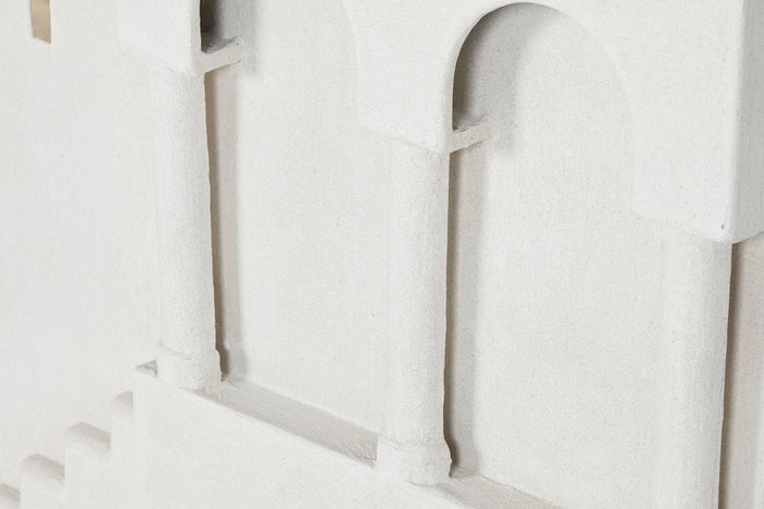 DKD Home Decor Decoración de Pared MDF Arcos Escalera 3D Blanco