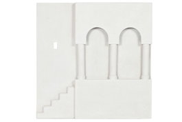 DKD Home Decor Decoración de Pared MDF Arcos Escalera 3D Blanco
