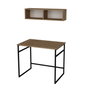 Hanah Home Mesa de estudio Roble y Negro 90x75x60 cm