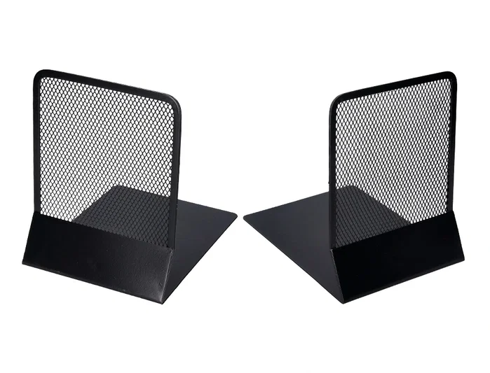 Q-connect Apoyalibros Metálico KF15098 Rejilla Negro Juego 165x152x135 mm