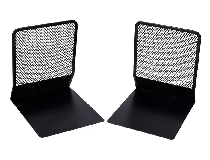 Q-connect Apoyalibros Metálico KF15098 Rejilla Negro Juego 165x152x135 mm