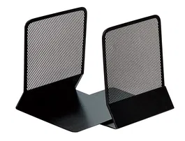 Q-connect Apoyalibros Metálico KF15098 Rejilla Negro Juego 165x152x135 mm