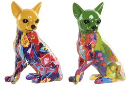 DKD Home Decor Figura de Resina Chihuahua Surtido de 2 Unidades