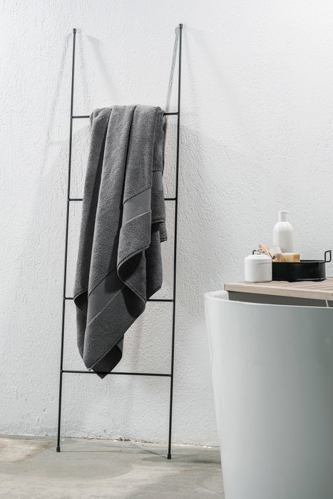 Mijölnir Toalla de Manos Valencia, Gris Oscuro, Algodón y Bambú, 50 x 90 cm