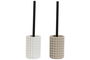 DKD Home Decor Escobillero Beige Blanco Resina Metal 10 x 36 x 10 cm (4 Unidades)